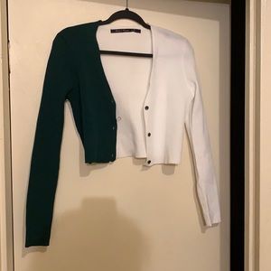 Two toned cropped cardigan